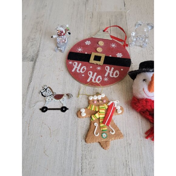 Variety snowman teddy bear gingerbread Santa ornament Xmas set - Picture 2 of 9